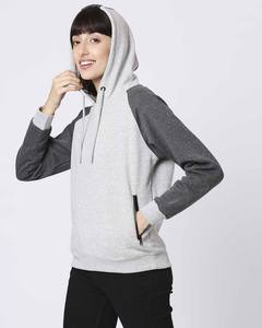 Sudadera con Capucha para Mujer, Gris Claro, Gris Oscuro, de Forro Polar, Manga Larga, Suave, Cálida, Ecológica, Transpirable, con Opción de Logotipo Personalizado, para Invierno - Product Image 1
