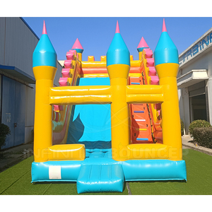Château gonflable à bas prix directement de l'usine, couleurs vives avec toboggan à tourelle - Structure de jeu extérieure pour enfants très rentable - Product Image 4