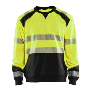 เสื้อวอร์มแขนยาวผ้าทำงานมีฮู้ดสีเหลือง/ดำชุดวอร์มสะท้อนแสง - Product Image 1