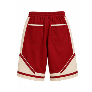 Delta Sigma Theta <b>Red</b> Board <b>Shorts</b> With Cream Trim Front Logo Drawstring Waist Casual Style - Product Image 3