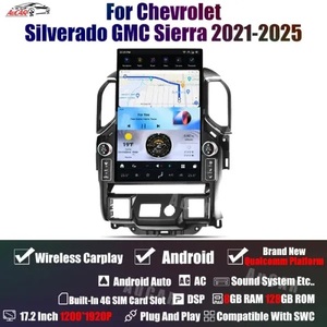 AuCAR Radio de Coche con Pantalla de 17.2 Pulgadas, Última Versión de Android 14, Navegación GPS, Reproductor Multimedia de DVD para Chevrolet Silverado GMC Sierra 2019-2024 - Product Image 4