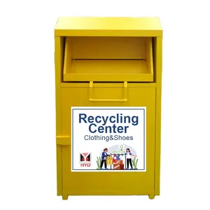 Cajas de reciclaje de ropa para exteriores, último modelo, contenedores de reciclaje de caridad para donación de ropa con cerradura