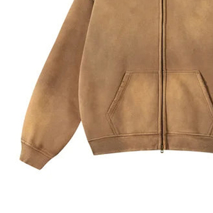 Venta directa de fábrica Sudaderas con capucha de lana de lavado ácido para hombre Diseño de logotipo personalizado Conceptos básicos de lavado ácido, sudaderas con capucha de mezcla de algodón - Product Image 6