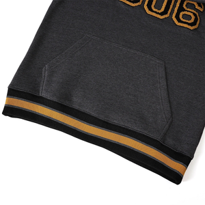 Sudadera de cuello redondo de lana gris oscuro Alpha |   Suéter Unisex de Invierno con Rayas Acanaladas Amarillas y Negras, Estilo Universitario, Forrado - Product Image 5