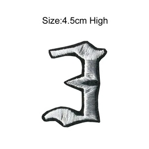 Bas quantité minimale de commande personnalisé broderie tissé étiquette patchs personnalisés personnalité Patch pour vêtements Jeans gros numéro alphabet étiquette - Product Image 4