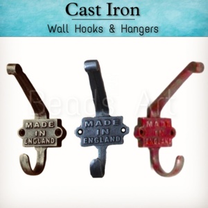 Antique Cast Iron <b>Coat</b> Hooks and Hanger Handcrafted <b>Wall</b> Mountable Clothing <b>Rack</b> - Product Image 2