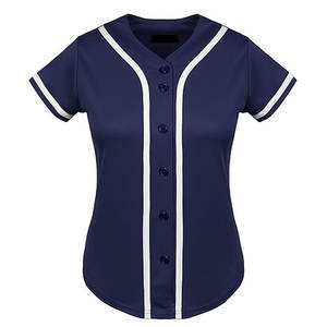 Maillot de baseball noir grande taille pour femmes Design de logo personnalisé Maillots de gros respirants T-shirt vierge pour vêtements de softball - Product Image 1
