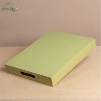 Bandeja Rectangular de Bambú Premium, Ecológica, Duradera, Impermeable, Portátil, Hecha a Mano, Personalizable, Apta para Alimentos, para Uso en el Hogar y Restaurantes