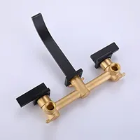 Robinet cascade mural personnalisable CE Gold, mitigeur à double poignée 3 trous, supporte la vente en gros de marques OEM