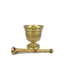 Antique Metal Household Kitchen Catering Uso Manual Alho Masher Food Spice Grinder Almofariz De Metal e Pilão