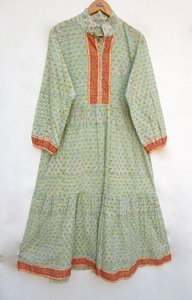 Maxivestido Largo de seda informal para mujer más vendido Bloque de mano floral impreso con decoración de botones Tallas 6XL Ocasión en la playa - Product Image 2