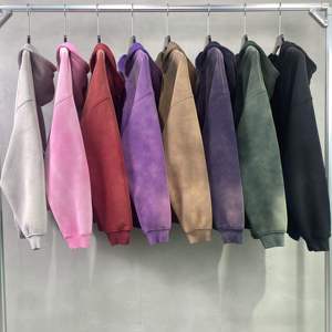 Sweat à capuche zippé en molleton français personnalisé pour homme, effet délavé à l'acide, délavé au soleil, double fermeture éclair, haute qualité - Product Image 1