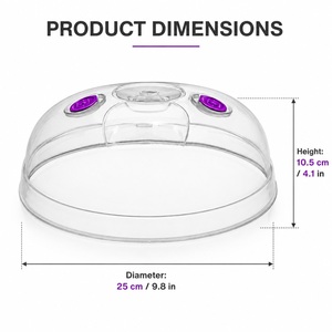 Couvre-plats ronds en plastique PP transparent pour micro-ondes, réutilisables et écologiques, compatibles lave-vaisselle, avec fentes pour la vapeur - Product Image 2