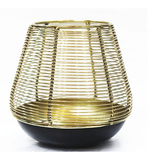 Portavelas metálico con cable dorado, candelabro de mesa pequeño votivo de alambre para decoración del hogar para restaurante, Decoración de mesa de boda - Product Image 5