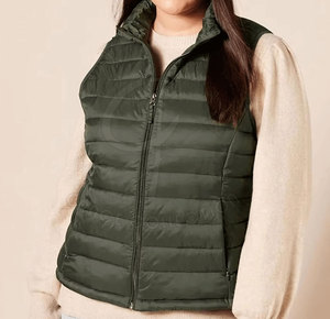 Fermeture à glissière coupe-vent sans manches vêtements d'extérieur gilet bouffant avec personnaliser la taille des femmes gilets bouffants brillants - Product Image 4