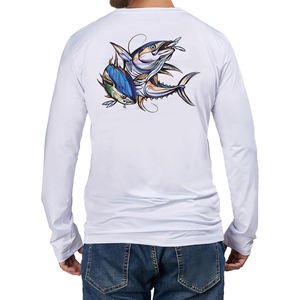 Camiseta de Pesca Sublimada Personalizada para Exteriores, de Secado Rápido, Manga Larga, Protección UV, Camiseta Deportiva de Poliéster Sublimada para Hombre - Product Image 3