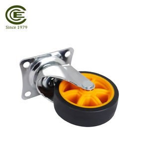 Rueda Giratoria de Acero y TPR de 3 Pulgadas con Placa Superior Giratoria y Rodamiento de Bolas, Capacidad de Carga de 70-100 KG, Naranja, Rueda Industrial para Muebles - Product Image 6