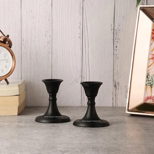 Black Finished Metal <b>Taper</b> <b>Candle</b> Holder Set of 2 for Christmas Event Party Decoration Tabletop <b>Candle</b> <b>Taper</b> - Product Image 3