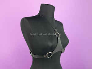 Leather Body Harness Adjustable Choker Waist <b>Belt</b> <b>Buckles</b> Accessory Gift For Her LWH-0035 - Product Image 5