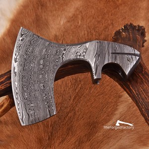 Custom Logo Outdoor Tactical Damascus Steel <b>Axe</b> Head with Wooden <b>Handle</b> Industrial Grade Whole Sale Factory-Made Bush Craft - Product Image 4