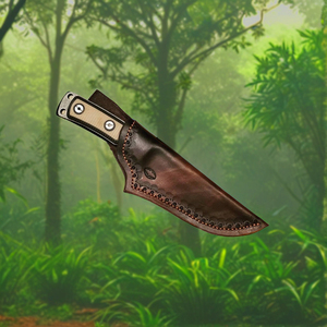 Gaine de couteau en cuir universelle de conception classique avec qualité d'exportation d'arbre en carbone pour les survivants de camping de chasseurs de chefs - Product Image 2