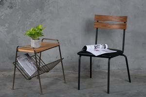 <b>Dining</b> Side Seat, Powder-Coated Steel & PU Leather Pad - Product Image 4