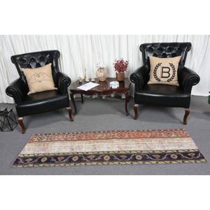 Alfombra de lana de retazos azul verde tradicional 1,9X6,7 pies turco área grande rectángulo pasillo para habitación de látex adolescente cabecera - Product Image 2