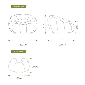 Canapé individuel inclinable en tissu, style <span class=keywords><strong>bulle</strong></span> coloré, en forme de ballon de football, compressible sous vide, pour salon - Product Image 2