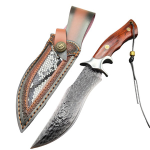 Couteau Bowie de survie pour le camping en plein air, en acier Damas de haute qualité, personnalisé en gros, service OEM ODM professionnel, fixe - Product Image 6