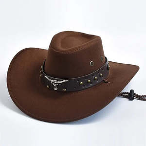 Elegant Vintage <b>Western</b> Cowgirl <b>Hat</b> Suede Wool Felt Printed Plain for Casual Formal Travel Summer Winter Party Fishing Sports - Product Image 3