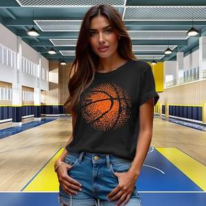 Chemise imprimée de Baseball pour les femmes T-shirts drôles de jour de jeu T-shirt mignon de coeur de Baseball haut à séchage rapide respirant fabriqué au Pakistan - Product Image 4