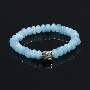 Beautiful Genuine Aquamarine <b>Bracelet</b> for <b>Men</b> Women Milky Quartz <b>Beads</b> Buddha Charm Gemstone Power Protection Stress Relief Gift - Product Image 4