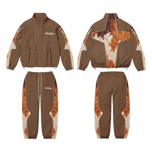 Conjunto de dos piezas para hombre al por mayor chándal vintage con cremallera de talla grande chándal de nailon cortavientos con rayas reflectantes - Product Image 5