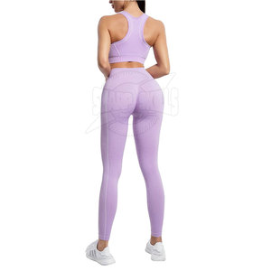 Nuevo Diseño de Alta Calidad, Conjunto de Yoga para Mujer de Talla Grande con Logotipo Personalizado, Cintura Elástica, Secado Rápido, Transpirable, Sin Mangas, 2 Piezas - Product Image 2