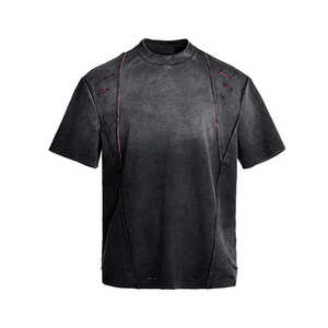 Camiseta deportiva desgastada de moda para hombre, ropa de calle cómoda, camiseta de estilo a la moda - Product Image 1