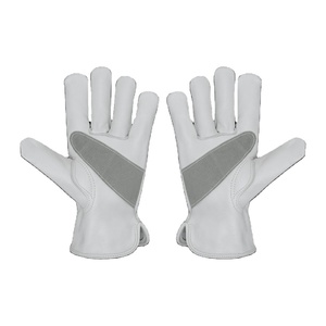 Palm Patch Cowhide Grain Leather Safety <b>Gloves</b> Heavy Duty Soft Comfortable Anti-Slip General Purpose Spark Resistant for - Product Image 2