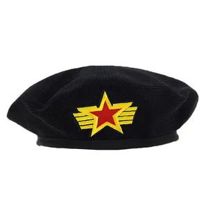 Gorra de uniforme de lana inspirada en oficial bordada personalizada, diseño de estructura, tapa plana ajustable para hombres, sombreros formales transpirables - Product Image 3