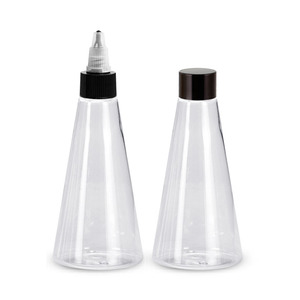 ขวดพลาสติก PET ทรงกรวยขนาด250มล. บรรจุภัณฑ์เครื่องสำอางพิมพ์ซิลค์สกรีนแบบสั่งทำบริการออกแบบฉลาก - Product Image 4