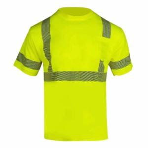 T-shirt polo de sécurité réfléchissant haute visibilité pour homme, 100% coton, noir, coupe ample - Product Image 3