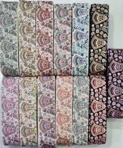 Rubans brodés à la machine sur mesure et dentelles robes de mariée en douze couleurs différentes conceptions de 1 pouce de largeur - Product Image 2