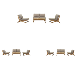 ชุดโซฟาในสวนเฟอร์นิเจอร์กลางแจ้งเก้าอี้เลานจ์สำหรับลานไม้พร้อมไม้สัก - Product Image 6