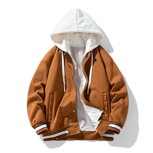 Venta al por mayor hombres Unisex de alta calidad OEM impreso 100% poliéster suave béisbol uniforme otoño logotipo personalizado chaqueta de béisbol - Product Image 3