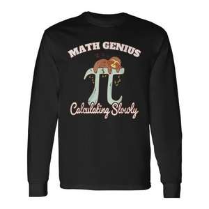 T-shirt à manches longues Math Genius Calculating Slowly Pi Sloth - Product Image 2