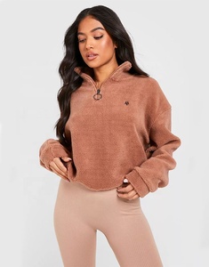 Sweat-shirt en polaire Teddy à fermeture éclair sur le devant pour femmes en gros OEM - Automne/Hiver Tailles personnalisables - Product Image 1