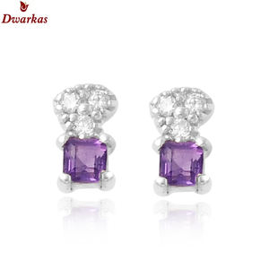 New design fine jewelry fashion 925 <b>sterling</b> <b>silver</b> natural amethyst multi stone <b>stud</b> earrings for ladies and girl - Product Image 2