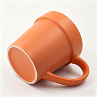 EffiPrint Mug en céramique thermique de 10 oz, compatible alimentaire, imprimable à la demande, avec motif pot de fleurs et cuillère, pour cadeaux d'entreprise - Style campagnard