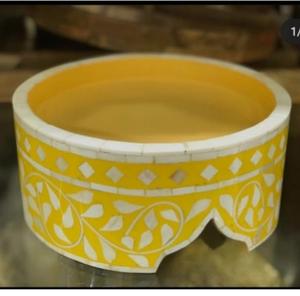 Soporte de pastel con incrustaciones de hueso, forma redonda para fiestas y pastel de boda, soporte de incrustaciones de hueso, diseño en blanco y negro, soporte de pastel con incrustaciones de hueso - Product Image 4