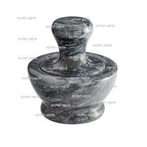 Mortero de Mármol Blanco con Diseño Maravilloso y Mortero para Especias, Forma Personalizada Hexagonal para Triturar y Moler - Product Image 3