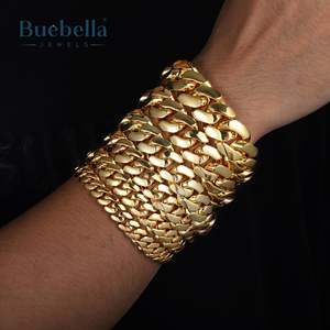 Offre Spéciale Bracelet à maillons cubains en argent 925 plaqué or 16mm 18 carats pour hommes bijoux Hip Hop - Product Image 1