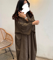 Abaya ouverte décontractée de qualité supérieure OEM, style maxi élégant et léger, inspirée de Dubaï et de la Turquie, pour femme musulmane, idéale au quotidien